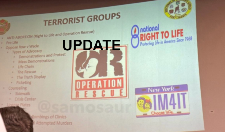 Update: Fort Liberty Excludes Operation Rescue in Statement Disavowing ‘Terrorist Groups’ Training Slide