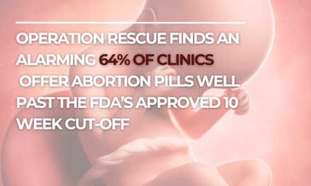 Operation Rescue Finds an Alarming 64% of Clinics Offer Abortion Pills Well Past the FDA’s Approved 10-Week Cut-Off